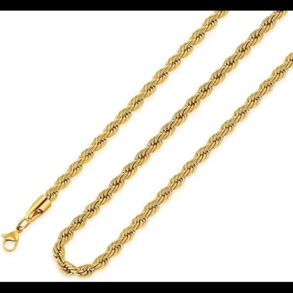 14K Gold Rope Chain Necklace 3mm 20in - Picture 3 of 3
